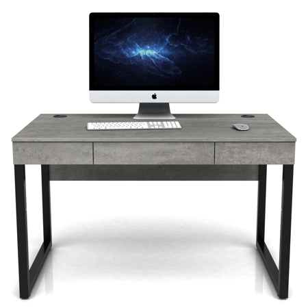 Стол DX LOFT 1200 BLACK (квадрат) Бетон