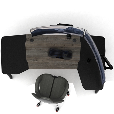 Стол DX BEKANT PERFORMANCE ECO WOOD правый, черные края, Дуб амберг