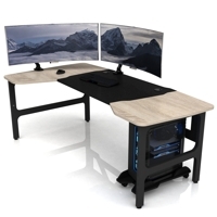 Стол DX BEKANT PERFORMANCE ECO WOOD левый, центр черный, Дуб сонома