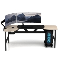 Стол DX BEKANT PERFORMANCE ECO WOOD левый, центр черный, Дуб сонома