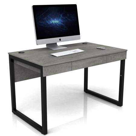 Стол DX LOFT 1200 BLACK (квадрат) Бетон